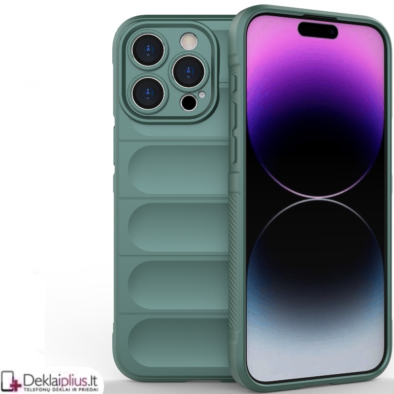 Magic Shield guminis dėklas su kameros apsauga - žalias (Apple Iphone 15 Pro Max) Magic Shield guminis dėklas su kameros apsauga - žalias (Apple Iphone 15 Pro Max)